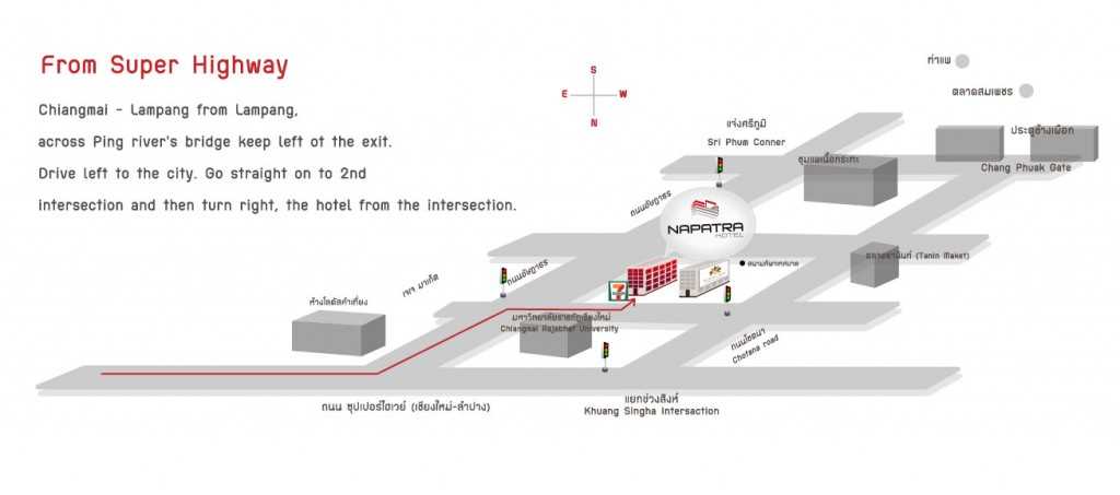 map  โรงแรม ณภัทรา เชียงใหม่ (Napatra Hotel Chiangmai) 